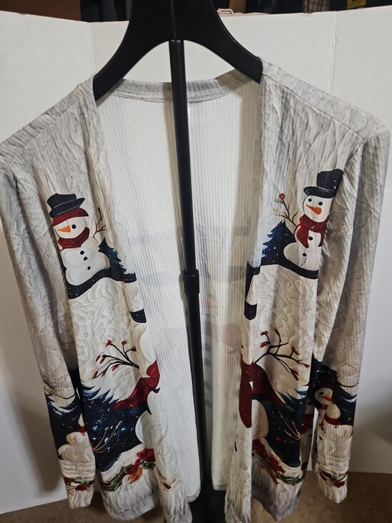 Sweaters - Snowman Cardigan L